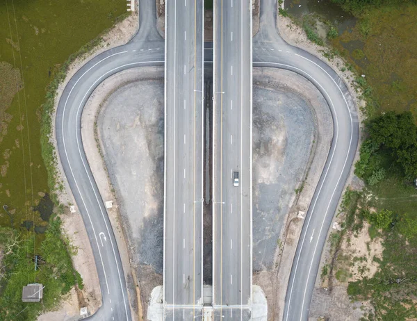 Aerial View Highway Road Countryside Thailand View Drone Highway Any — Stock Photo, Image