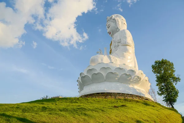 Nagy Istennő Szobor Nevű Guanyin Található Kis Dombon Wat Huay — Stock Fotó