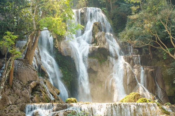 Beautiful Landscape Kuang Falls Iconic Waterfalls Metres Drop Jungle Park — Foto de Stock