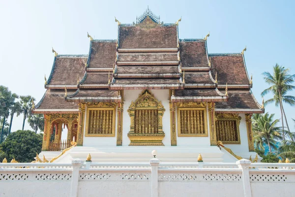 Egy Ikonikus Buddhista Templom Luang Prabang Királyi Palotájában Unesco Világörökségi — Stock Fotó