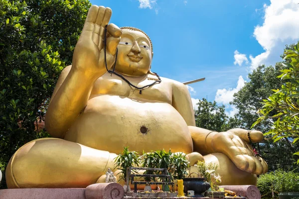 Grande Statua Phra Sangkachai Conosciuto Come Monaco Grasso Nel Tempio — Foto Stock