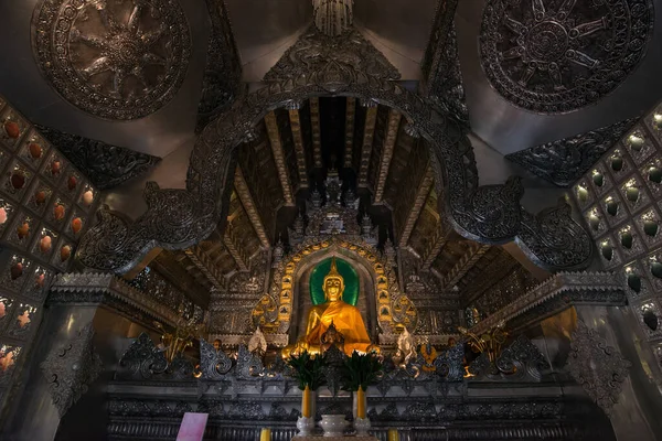 Golden Buddha Statue Beautiful Viharn Wat Suphan Temple First Only — Stock Fotó