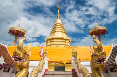 The beautiful pagoda in Wat Phra That Doi Kham in Chiang Mai province of Thailand.