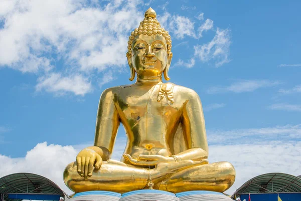 Big Golden Buddha Statue Lanna Style Located Golden Triangle Area — Foto Stock