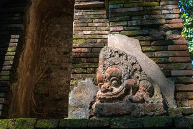 The ancient stucco decoration at the base of Wat Pa Sak pagoda in Chiang Saen district of Chiang Rai province of Thailand.