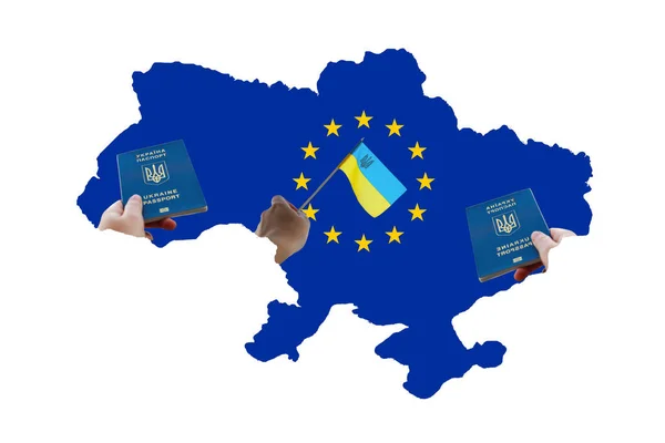 Defocus União Europeia Ucrânia Apoiar Ajudar Ucrânia Dia Constituição Independência — Fotografia de Stock