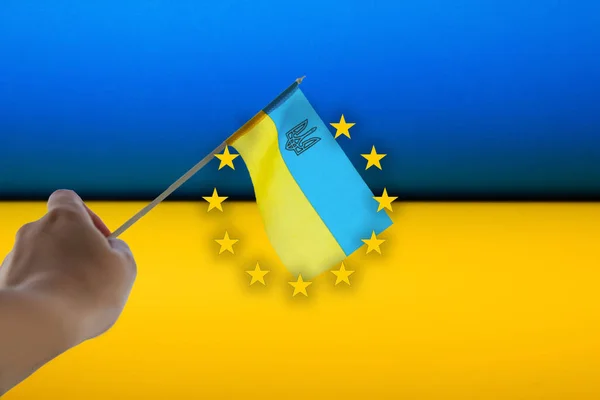 Расширение Европейского Союза Украины Поддержка Помощь Украине День Конституции Независимости — стоковое фото