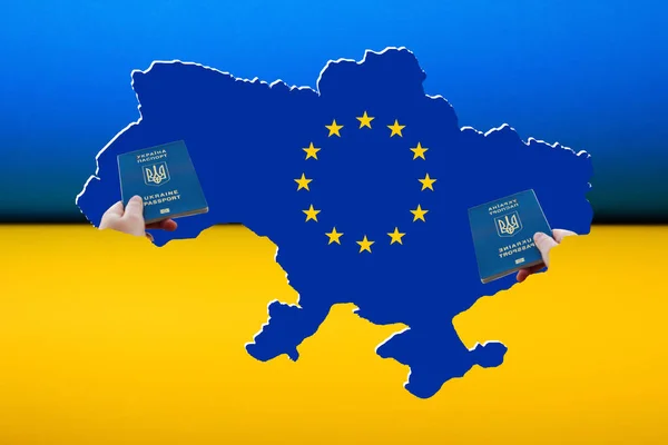 Defocus European Union Ukraine Support Help Ukraine Independence Constitution Day — Stockfoto
