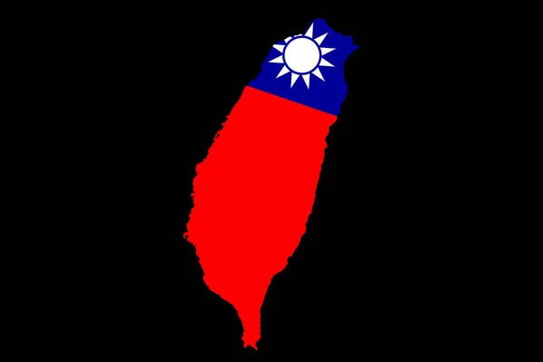 Defocus Taiwan Flag Official Colors Proportion Correctly National Taiwan Flag — Stock Photo, Image