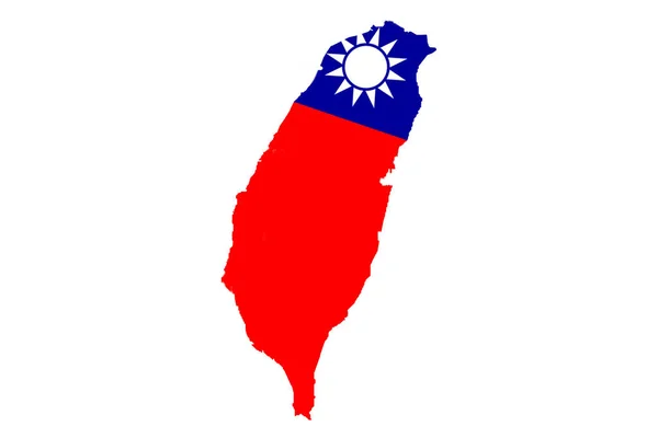 Defocus Taiwan Flag Official Colors Proportion Correctly National Taiwan Flag — 스톡 사진