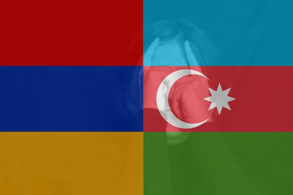 Guerra Entre Armênia Azerbaijão Jovem Com Visão Triste Olhando Para — Fotografia de Stock