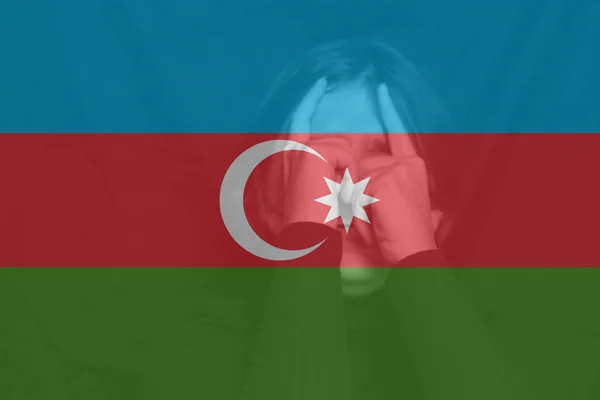 Guerra Entre Armênia Azerbaijão Jovem Com Visão Triste Olhando Para — Fotografia de Stock