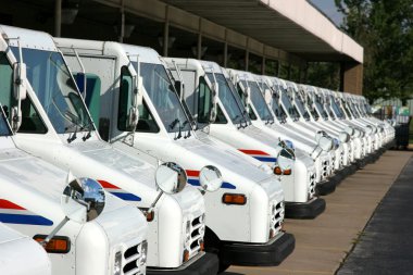 Postal delivery trucks clipart