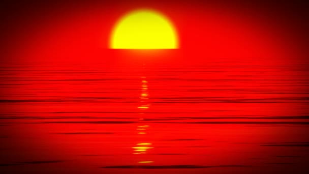 Ηλιοβασίλεμα πάνω από τον ωκεανό — Αρχείο Βίντεο