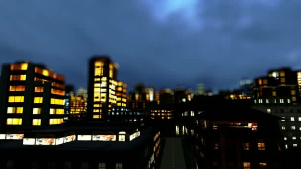 Quartier des affaires la nuit 
