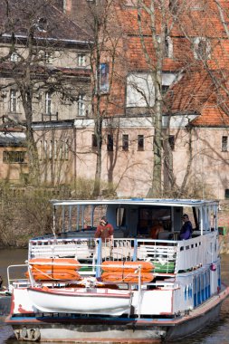 panoramik görünüm ostrow tumski Wroclaw, Polonya