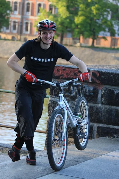 Truque do motociclista — Fotografia de Stock