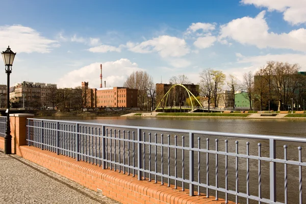 Panoramik görünüm ostrow tumski Wroclaw, Polonya — Stok fotoğraf