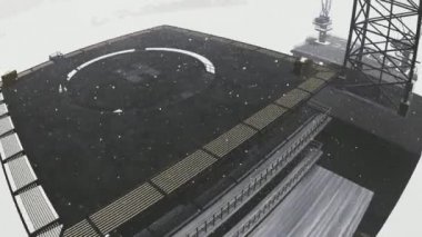 petrol sondaj platformu platformu ayakta donmuş deniz