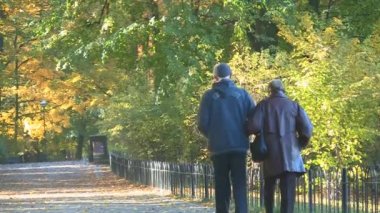 sonbahar Park kıdemli mutlu çift
