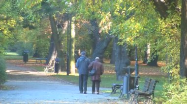 sonbahar Park kıdemli mutlu çift