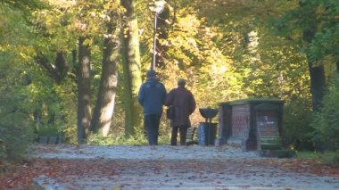 sonbahar Park kıdemli mutlu çift