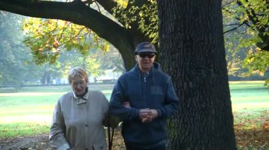 sonbahar Park kıdemli mutlu çift