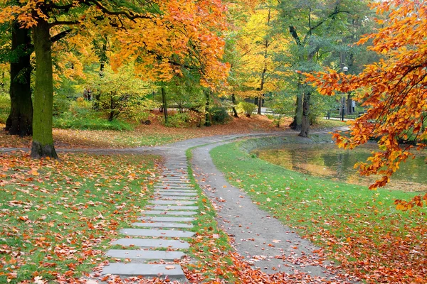 Park in Val tijd — Stockfoto