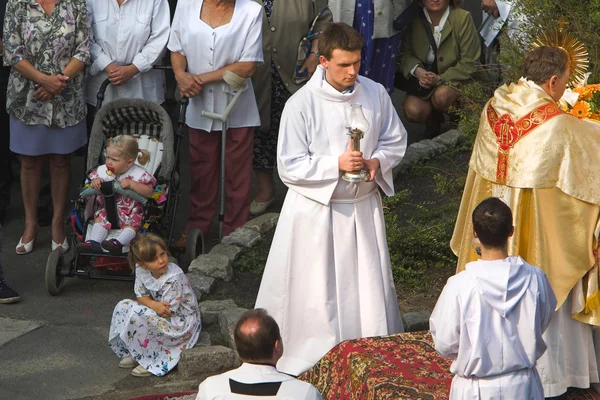 Религиозная процессия во Вроцлаве — стоковое фото