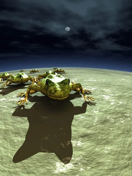Экологическая абстракция с лягушками — стоковое фото