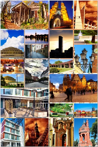 Europese stad in collage — Stockfoto