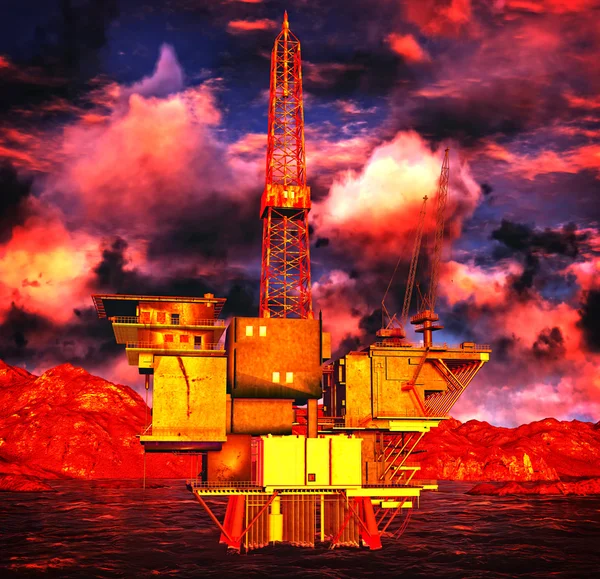 Piattaforma Oil Rig — Foto Stock