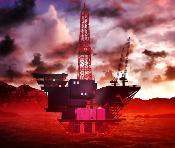 Piattaforma Oil Rig — Foto Stock