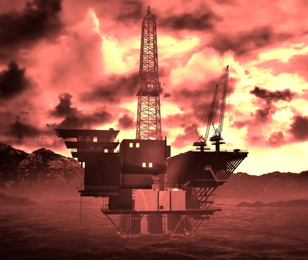 Oil rig platform — Stock Photo, Image