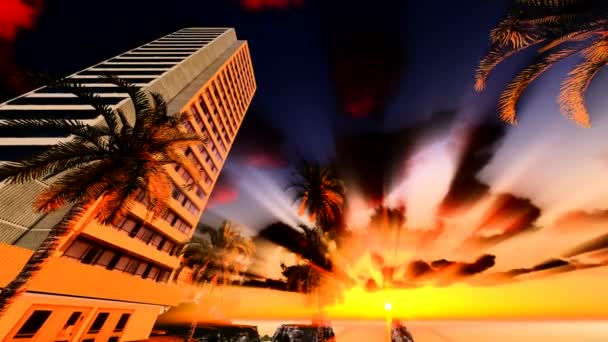 Downtown Honolulu -artwork video illustration — Stock Video