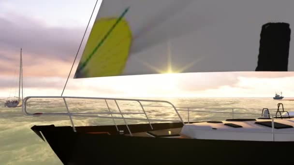 Yachting στις θάλασσες tropcal — Αρχείο Βίντεο