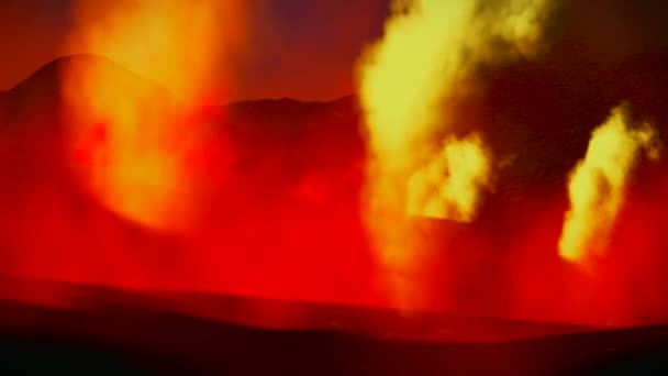 Awesome volcanic eruption on the island — Stock Video