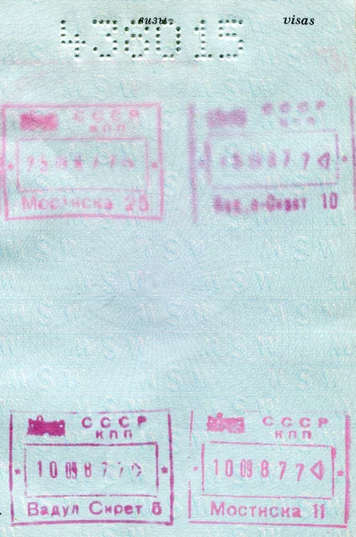 폴란드 여권에서 빈티지 페이지 — 스톡 사진