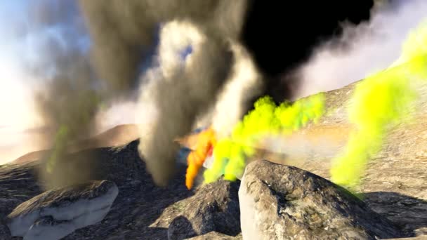 Adanın muhteşem volkanik patlama — Stok video