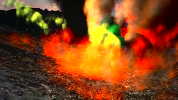 Impresionante erupción volcánica en la isla — Vídeo de stock