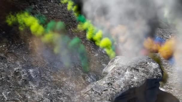 Impressionante erupção vulcânica na ilha — Vídeo de Stock