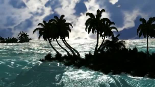 Tormenta tropical sobre la isla — Vídeos de Stock