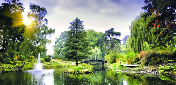 Bridge in the Japanese garden