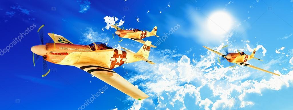 Vintage airplanes on mission — Stock Image Vintage airplanes on mission Royalty Free Stock Images