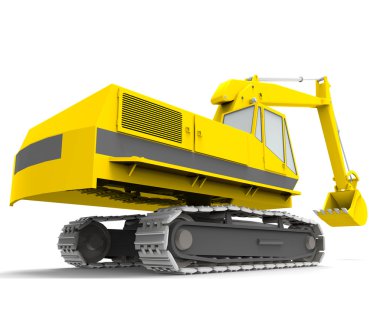 beyaz izole sarı Ekskavatör