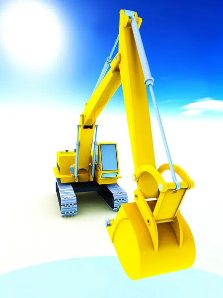 Escavadora amarela — Fotografia de Stock