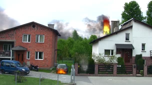 Szene der Zerstörung in der Stadt — Stockvideo