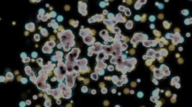 3D render illüstrasyon renkli bakteri