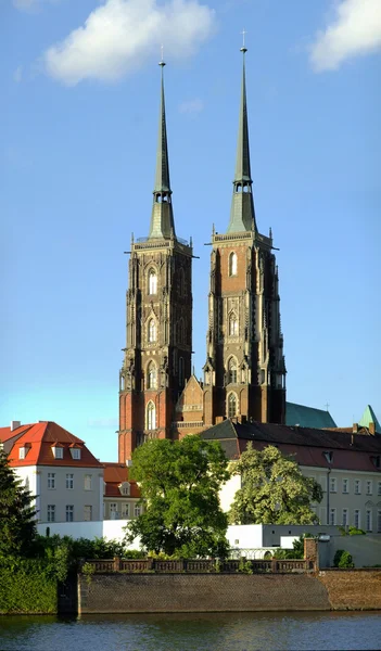 Gotická katedrála v wroclaw, Polsko — Stock fotografie