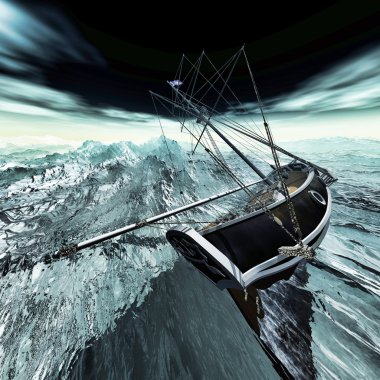 korsan Brigantine'in batıyor